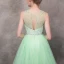 Moderne / Mode Vert Transparentes Robe De Cocktail 2018 Princesse Encolure Carrée Sans Manches Perlage Courte Volants Dos Nu Robe De Ceremonie