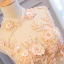 Illusion Champagne See-through Prom Dresses 2018 Ball Gown High Neck Sleeveless Appliques Flower Pearl Beading Floor-Length / Long Ruffle Backless Formal Dresses