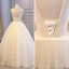 Illusion Champagne See-through Prom Dresses 2018 Ball Gown High Neck Sleeveless Appliques Flower Pearl Beading Floor-Length / Long Ruffle Backless Formal Dresses