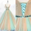 Chic / Beautiful Champagne Prom Dresses 2018 Ball Gown V-Neck Sleeveless Appliques Flower Beading Rhinestone Sash Floor-Length / Long Ruffle Backless Formal Dresses