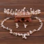 Chic / Belle Doré Ivoire Bijoux Mariage 2018 Métal Perle Cristal Faux Diamant Tiare Boucles D'Oreilles Un Collier Accessorize