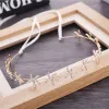 Modest / Simple Gold Bridal Jewelry 2018 Metal Rhinestone Earrings Lace-up Headpieces Accessories