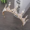 Chic / Belle Doré Bijoux Mariage 2018 Métal Perle Cristal Faux Diamant Tiare Mariage Accessorize