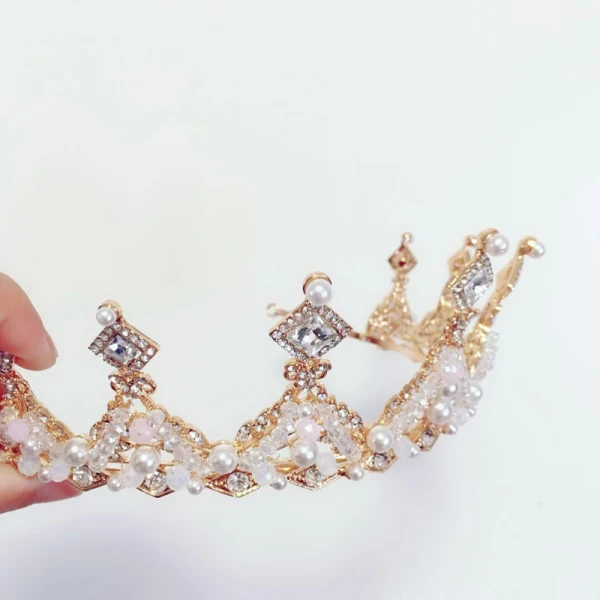 Chic / Belle Doré Bijoux Mariage 2018 Métal Perle Cristal Faux Diamant Tiare Mariage Accessorize