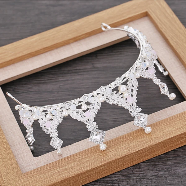 Chic / Belle Doré Bijoux Mariage 2018 Métal Perle Cristal Faux Diamant Tiare Mariage Accessorize