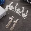 Sparkly Silver Bridal Jewelry 2018 Metal Pearl Crystal Rhinestone Beading Tiara Earrings Accessories