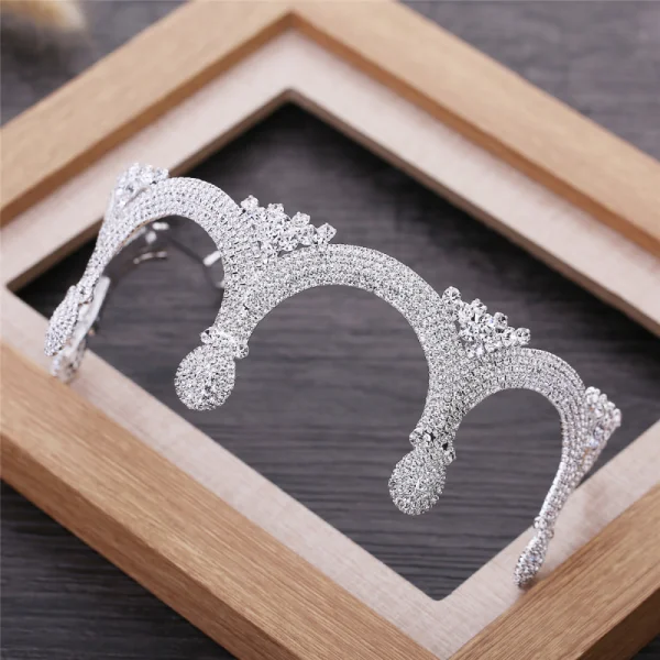 Luxury / Gorgeous Silver Bridal Jewelry 2018 Metal Rhinestone Tiara Earrings Accessories