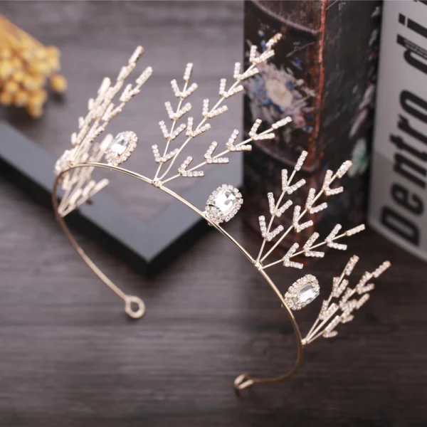 Piękne Złote Metal Akcesoria 2018 Kryształ Kwiat Kolczyki Rhinestone Tiara Biżuteria Ślubna