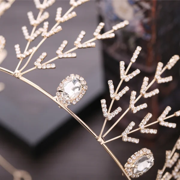 Piękne Złote Metal Akcesoria 2018 Kryształ Kwiat Kolczyki Rhinestone Tiara Biżuteria Ślubna