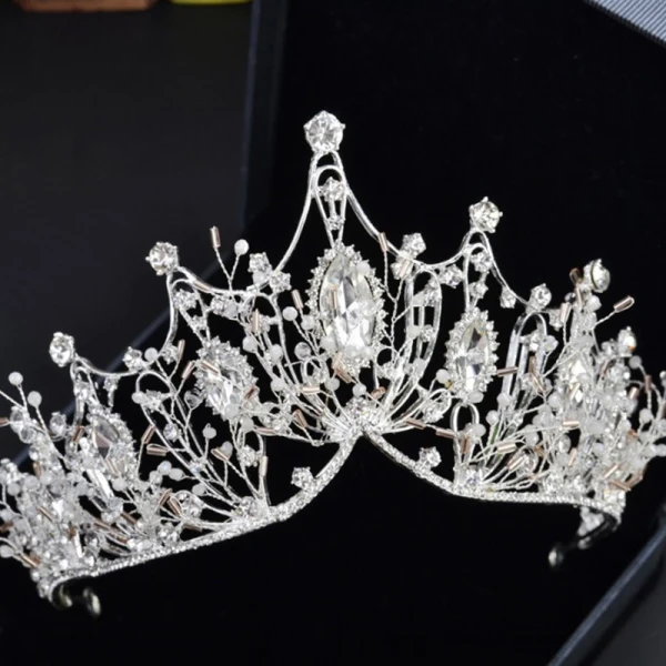 Chic / Beautiful Silver Bridal Jewelry 2018 Metal Beading Crystal Rhinestone Tiara Wedding Accessories