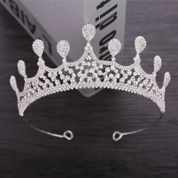 Sparkly Silver Metal Bridal Jewelry 2018 Rhinestone Tiara Wedding Accessories