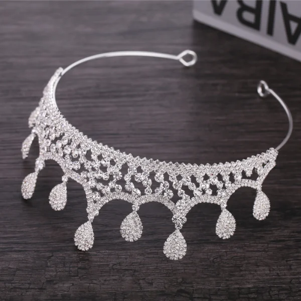 Sparkly Silver Metal Bridal Jewelry 2018 Rhinestone Tiara Wedding Accessories