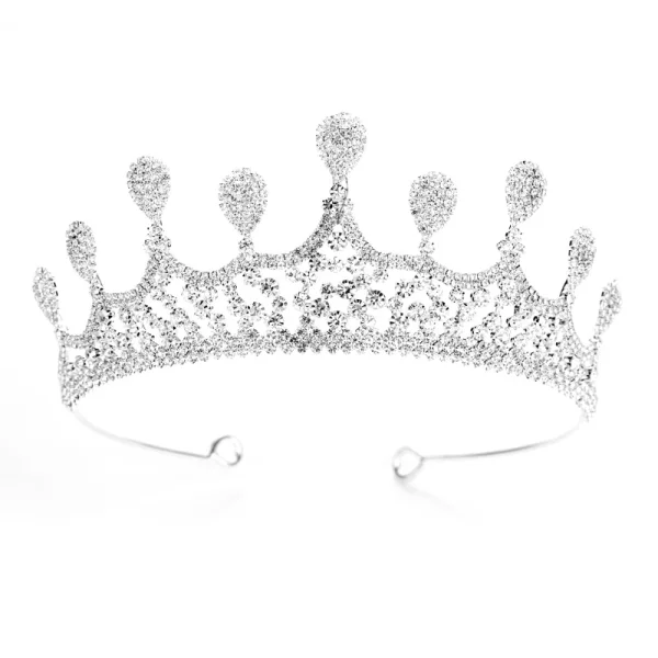 Sparkly Silver Metal Bridal Jewelry 2018 Rhinestone Tiara Wedding Accessories