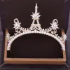 Chic / Beautiful Gold Metal Bridal Jewelry 2018 Pearl Rhinestone Tiara Wedding Accessories