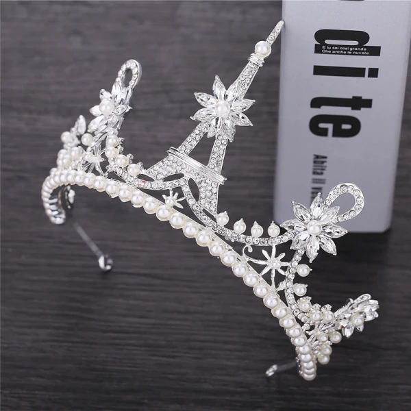 Chic / Belle Doré Métal Bijoux Mariage 2018 Perle Faux Diamant Tiare Mariage Accessorize