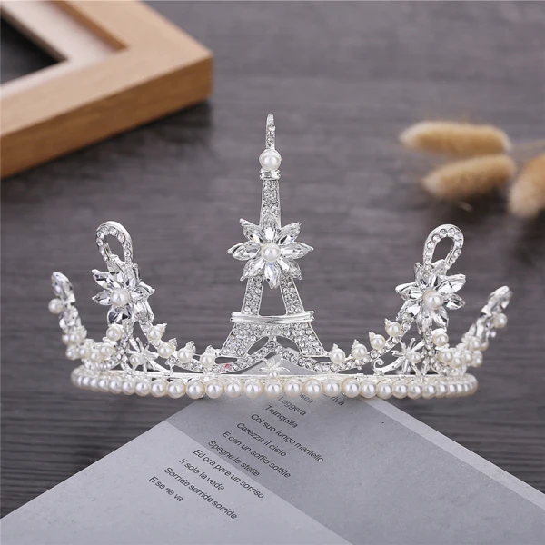 Chic / Belle Doré Métal Bijoux Mariage 2018 Perle Faux Diamant Tiare Mariage Accessorize