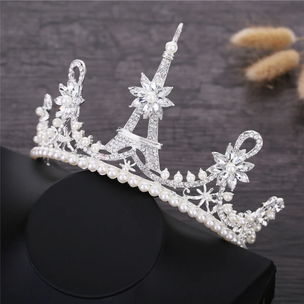 Chic / Belle Doré Métal Bijoux Mariage 2018 Perle Faux Diamant Tiare Mariage Accessorize