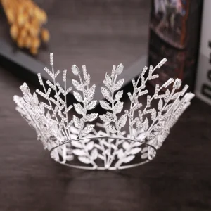 Eenvoudige Zilveren Metaal Bruidssieraden 2018 Rhinestone Tiara Huwelijk Accessoires