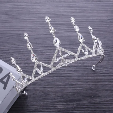 Piękne Srebrny Metal Biżuteria Ślubna 2018 Rhinestone Tiara Ślub Akcesoria
