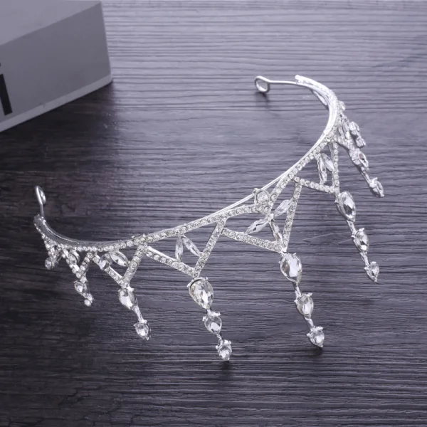 Chic / Belle Argenté Métal Bijoux Mariage 2018 Faux Diamant Tiare Mariage Accessorize