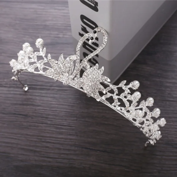 Chic / Beautiful Silver Metal Bridal Jewelry 2018 Pearl Rhinestone Earrings Necklace Tiara Wedding Accessories