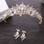 Snygga / Fina Godis Rosa Brudsmycken 2018 Metall Kristall Rhinestone Örhängen Tiara Tillbehör