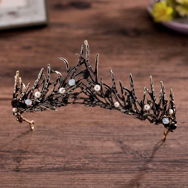 Vintage Sølv Bryllup Tilbehør 2018 Metall Krystall Perle Rhinestone Tiara