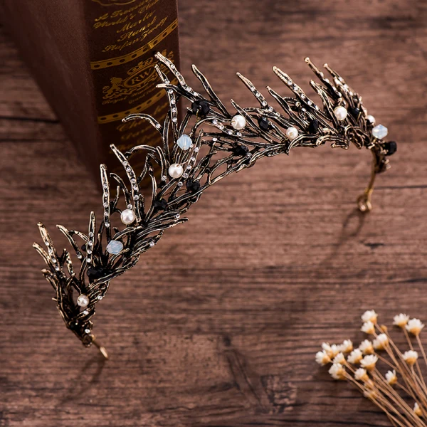 Vintage Sølv Bryllup Tilbehør 2018 Metall Krystall Perle Rhinestone Tiara
