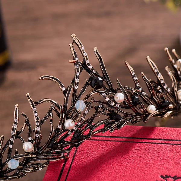 Vintage Sølv Bryllup Tilbehør 2018 Metall Krystall Perle Rhinestone Tiara