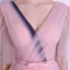 Unique Rougissant Rose Dégradé De Couleur Bleu Marine Robe De Soirée 2018 Princesse V-Cou Manches Courtes Noeud Ceinture Longue Volants Dos Nu Robe De Ceremonie