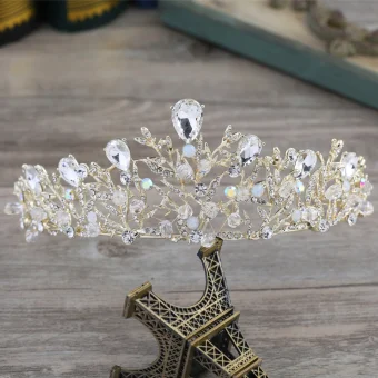Chic Belle Doré Métal Accessorize 2018 Cristal Faux Diamant Tiare Bijoux Mariage