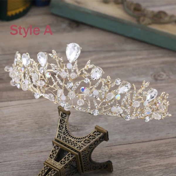 Chic / Beautiful Gold Metal Accessories 2018 Crystal Rhinestone Tiara Bridal Jewelry