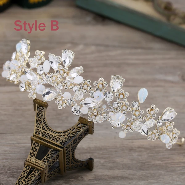 Chic / Beautiful Gold Metal Accessories 2018 Crystal Rhinestone Tiara Bridal Jewelry
