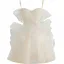 Charmant Beige Perlenstickerei Fallende Rüsche Kurze Partykleider 2024 Ballkleid Spaghettiträger Kurze Ärmel Rückenfreies Festliche Kleider