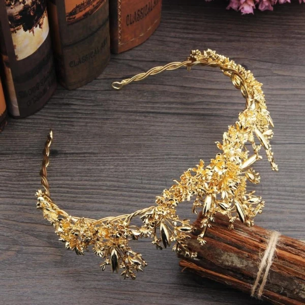Sparkly Gold Tiara 2018 Metal Wedding Accessories