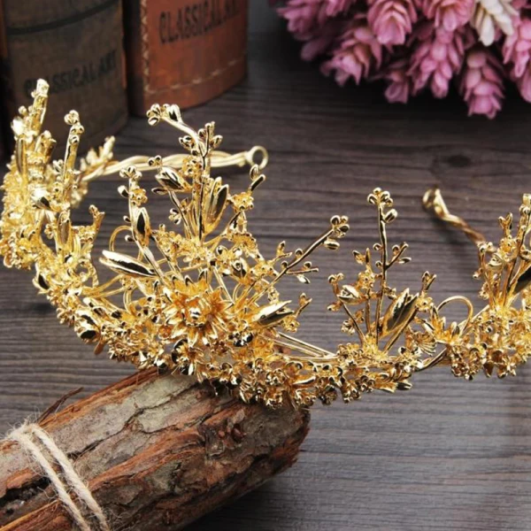 Sparkly Gold Tiara 2018 Metal Wedding Accessories