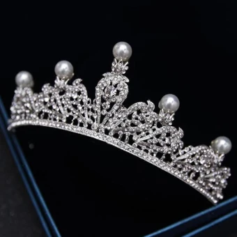 Enkel Sølv Tiara 2018 Metall Perle Rhinestone Bryllup Tilbehør