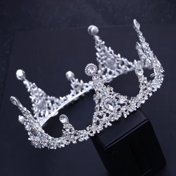 Sparkly Sølv Tiara 2018 Metall Rhinestone Bryllup Tilbehør