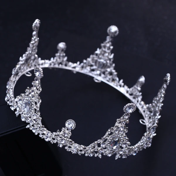 Sparkly Silver Tiara 2018 Metal Rhinestone Wedding Accessories
