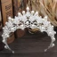 Sparkly Silver Metal Bridal Jewelry 2018 Pearl Rhinestone Earrings Necklace Tiara Accessories