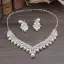 Sparkly Silver Metal Bridal Jewelry 2018 Pearl Rhinestone Earrings Necklace Tiara Accessories
