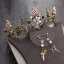Vintage / Retro Baroque Bronze Bridal Jewelry 2018 Metal Crystal Pearl Rhinestone Tiara Earrings Accessories