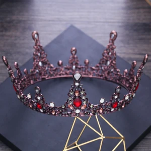 Vintage Barock Druva Metall Tiara 2018 Kristall Rhinestone Tillbehör