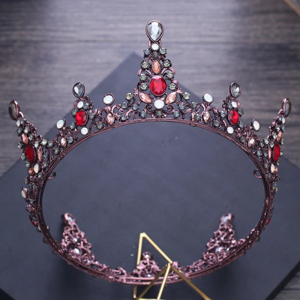 Vintage Barokowy Winogrono Metal Tiara 2018 Kryształ Rhinestone Akcesoria