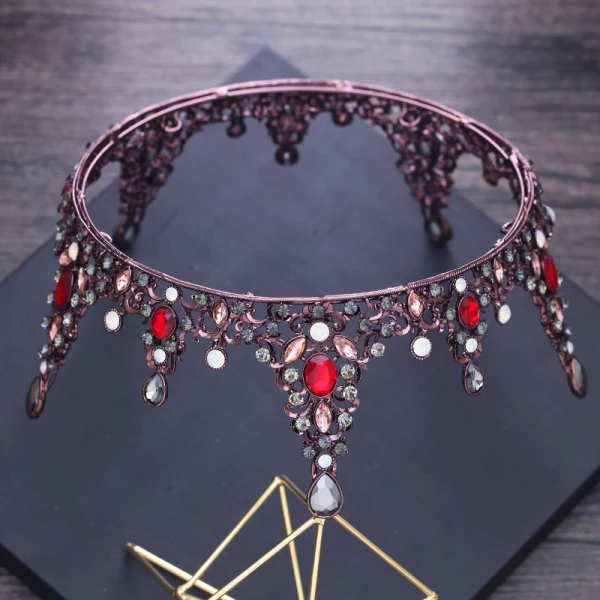 Vintage Barokowy Winogrono Metal Tiara 2018 Kryształ Rhinestone Akcesoria