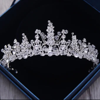Sparkly Sølv Metall Tiara 2018 Krystall Rhinestone Bryllup Tilbehør