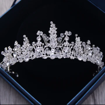Sparkly Sølv Metall Tiara 2018 Krystall Rhinestone Bryllup Tilbehør