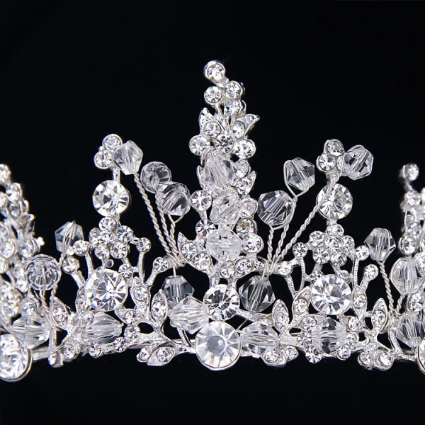 Sparkly Silver Metal Tiara 2018 Crystal Rhinestone Wedding Accessories