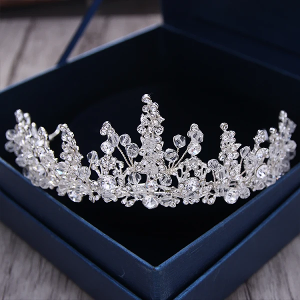 Sparkly Silver Metal Tiara 2018 Crystal Rhinestone Wedding Accessories