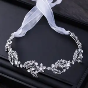 Fine Sølv Metall Tilbehør 2018 Rhinestone Snøre Opp Hodepynt